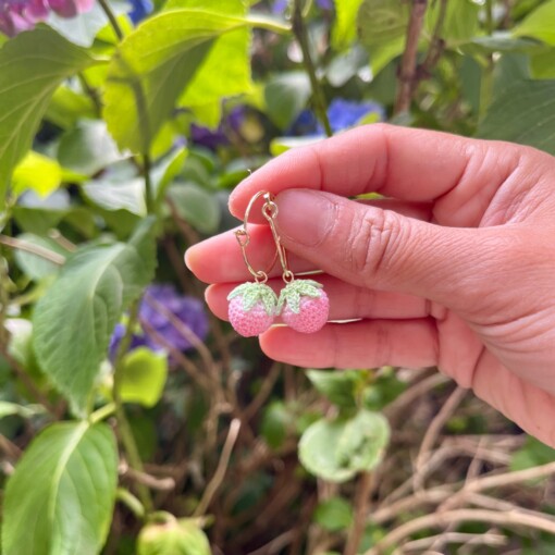Micro Gehaakte Aardbei Oorringen