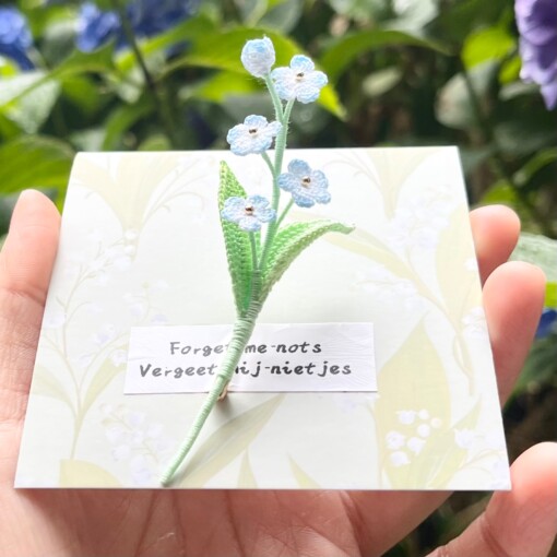 Micro Gehaakte Vergeet-mij-niet Broche