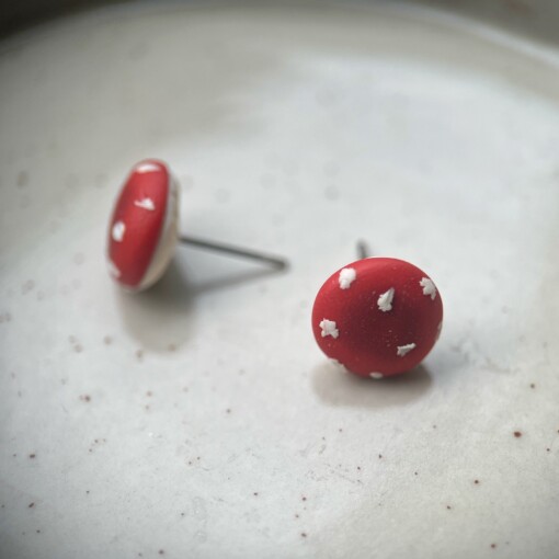 Paddenstoelen knopjes oorbellen