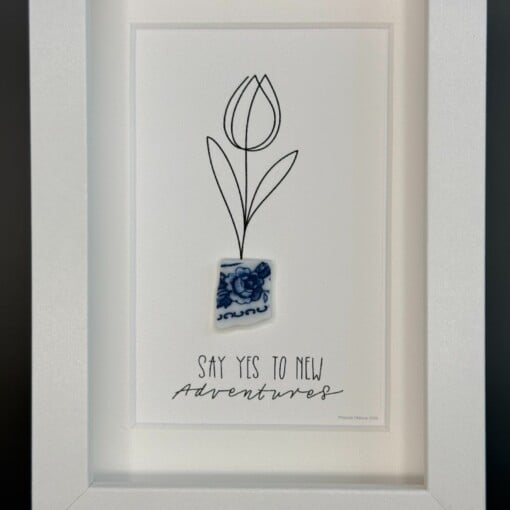 Tulpenkunst met Delfts Blauw Scherf – "Say Yes to New Adventures"