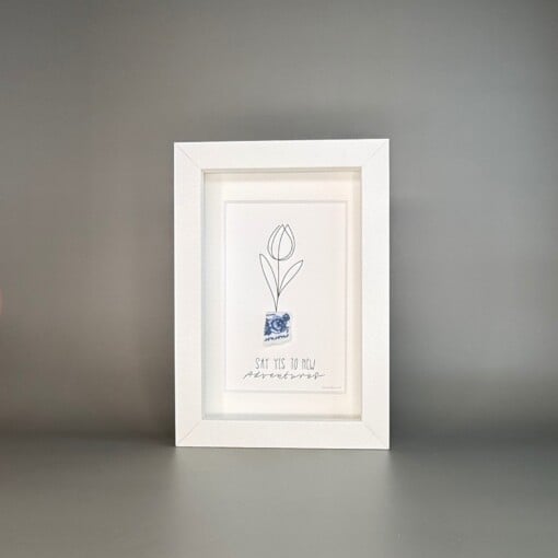 Tulpenkunst met Delfts Blauw Scherf – "Say Yes to New Adventures"