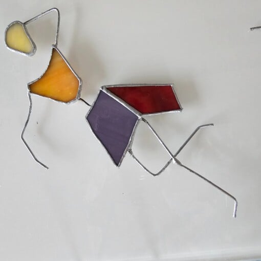 Warten auf...naar schilderij van J. Strieber. Glas in lood/Tiffany
