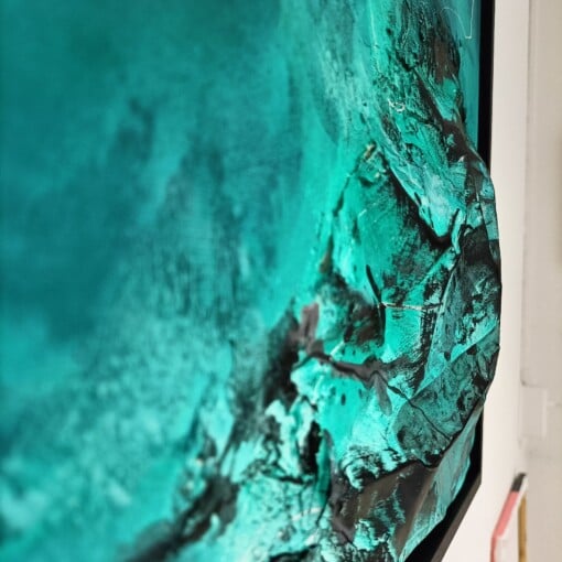 Abstract schilderij 3D - Deep turqoise