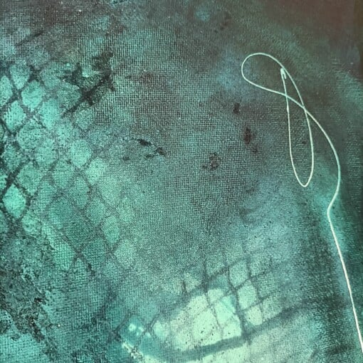 Abstract schilderij 3D - Deep turqoise