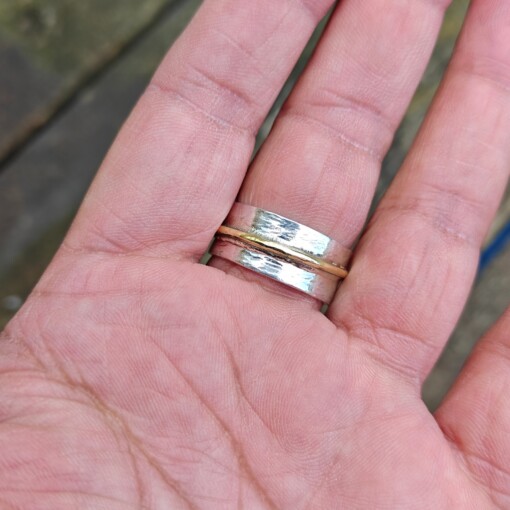 Birch collectie, open zilveren ring