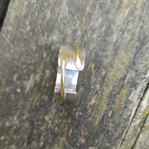 Birch collectie, open zilveren ring