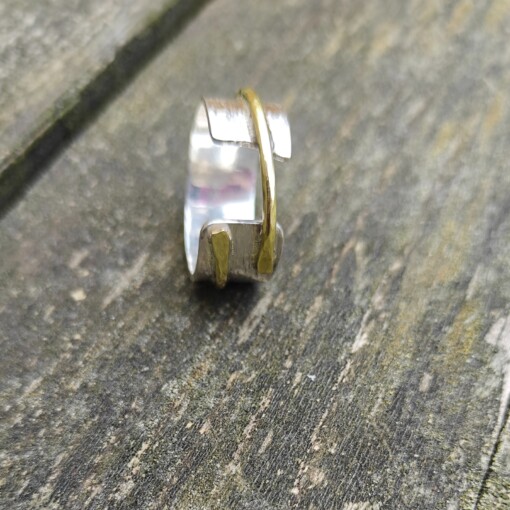 Birch collectie, open zilveren ring