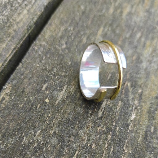 Birch collectie, open zilveren ring