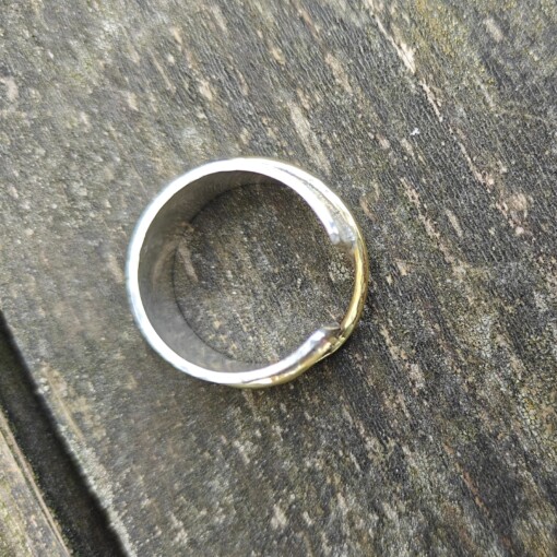 Birch collectie, open zilveren ring