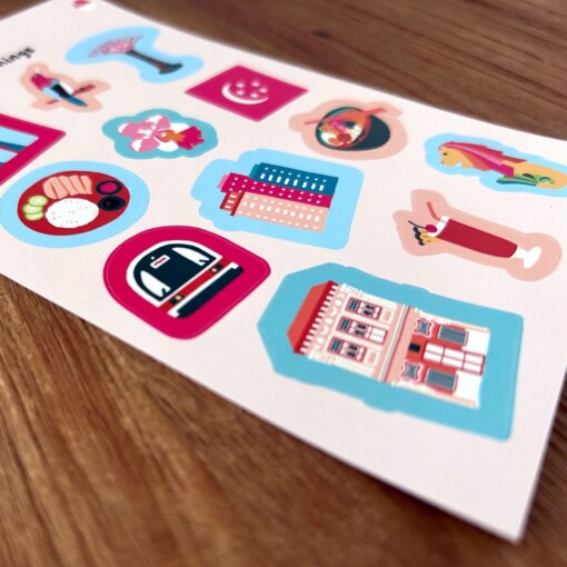 🇸🇬 Sticker Sheet – Singapore Cultuur