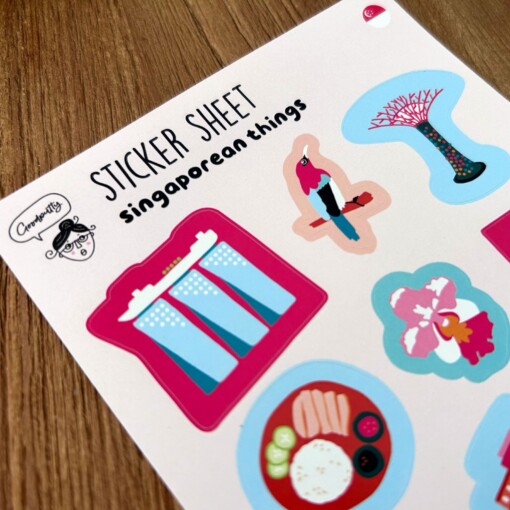 🇸🇬 Sticker Sheet – Singapore Cultuur