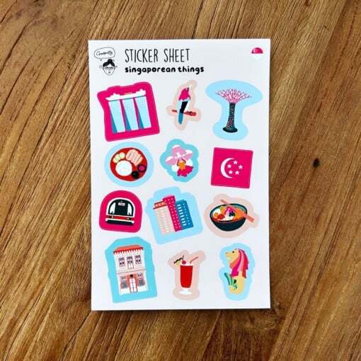 🇸🇬 Sticker Sheet – Singapore Cultuur