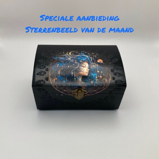 Handgedecoreerd kistje ‘Virgo’ voor interieur of cadeau