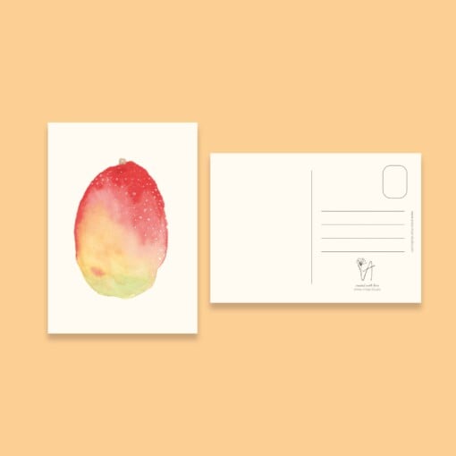 Mango kaart – Handgeschilderde aquarel wenskaart op duurzaam papier | Anna-Mae Studio