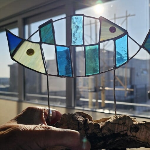 Mother and child. Glas in lood/Tiffany object
