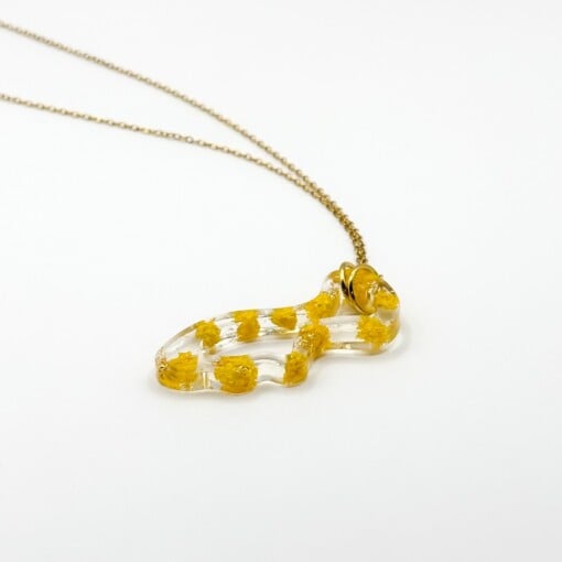 Organische Ketting met Echte Bloemen uit Amsterdam (draag op 2 manieren) (Limoncello Romance)
