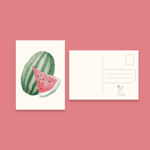 Watermeloenkaart | Handgeschilderde wenskaart – Anna-Mae Studio