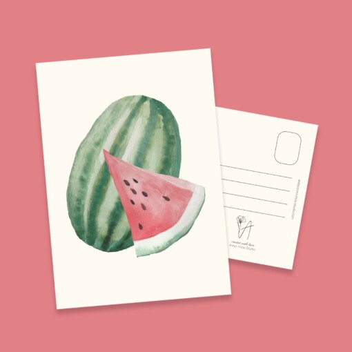 Watermeloenkaart | Handgeschilderde wenskaart – Anna-Mae Studio