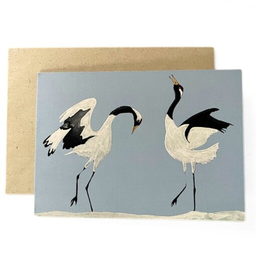 Wenskaart 'Japanse kraanvogels'
