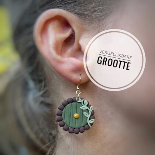 Boekenkastjes oorbellen met plantje