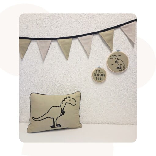 Handgemaakte Decoratie-/ Cadeauset Xavi de T-Rex | Dinokamer decoratie