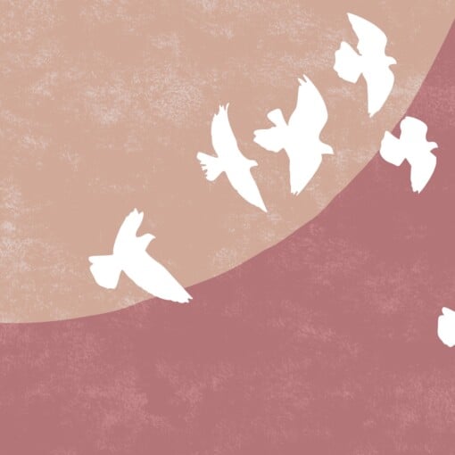 Japandi Set van 2 Posters - Vogels en Zon / Maan Silhouet - XXL optie beschikbaar