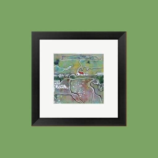 Seizoenslandschap - zomer acryl schilderij op papier