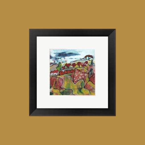 Seizoenslandschap - herfst acryl schilderij op papier