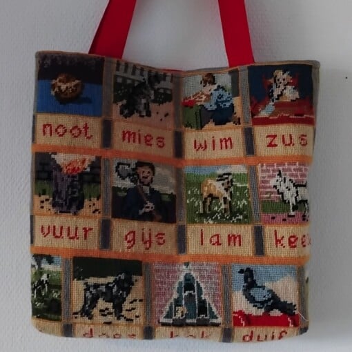Unieke shopper, handmade.