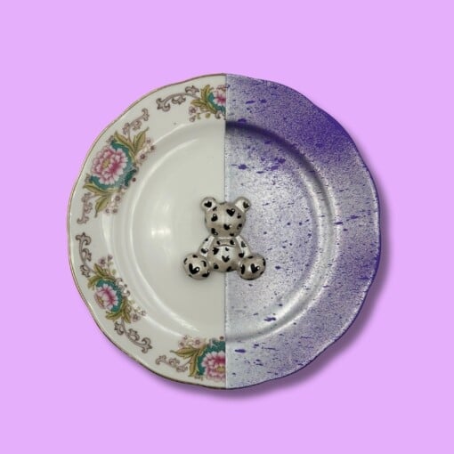 Vintage funky wandbordje "LOVE teddy"