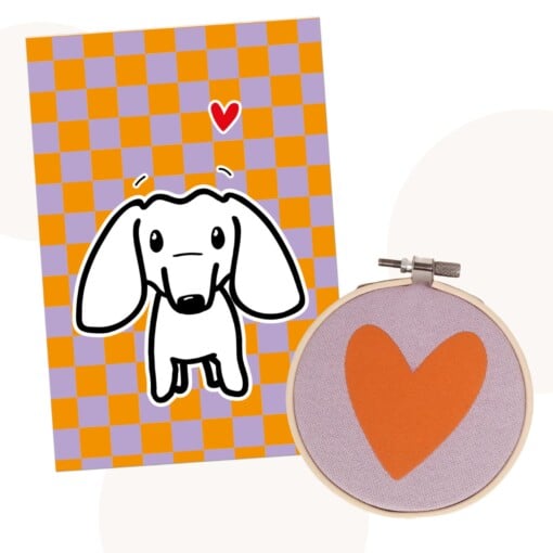 Cadeauset Teckeltje Joep - Kaart & Wandhanger