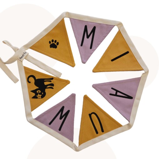 Handgemaakte kinderkamer decoratie-/ cadeauset met Hoshi de Kat | 2-delig met gratis kaart!