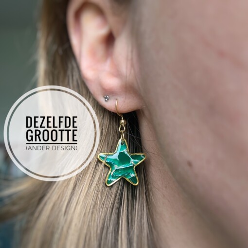 Witte ster oorbellen kerst