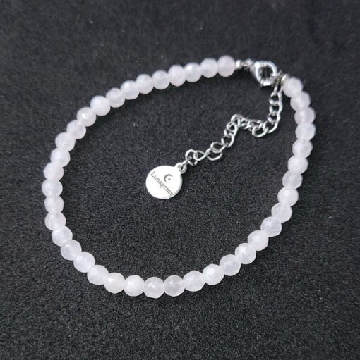 Armband rozenkwarts stainless steel