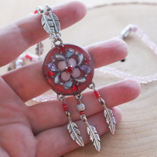 Roze dromenvanger ketting