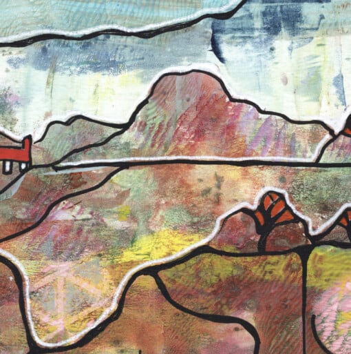Seizoenslandschap - acryl schilderij op papier