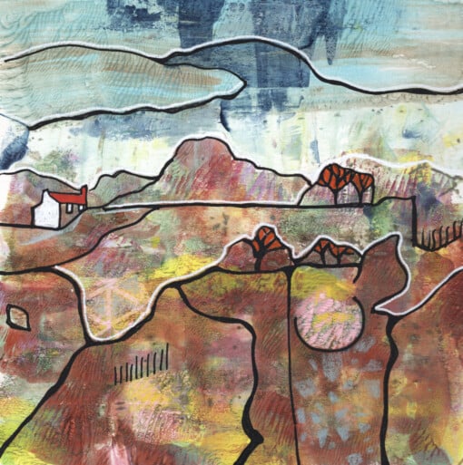 Seizoenslandschap - acryl schilderij op papier