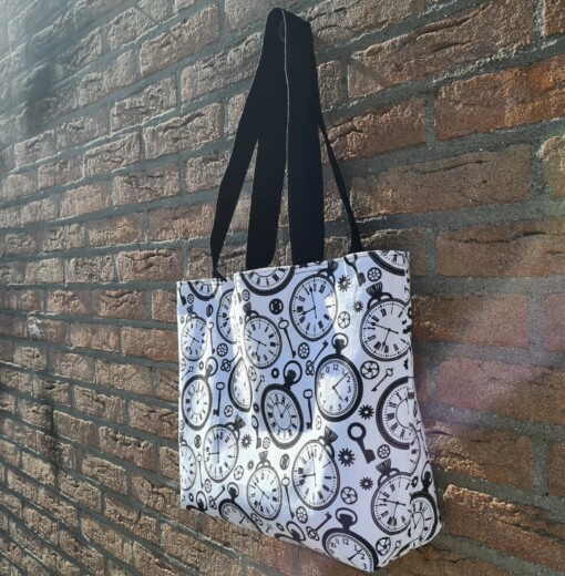 Dubbelzijdige shopper tas met Timeless print – stijlvol & praktisch