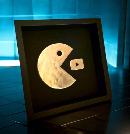PacTube 23ct goud verguld kunstwerk in lijst