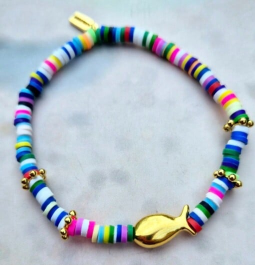 handmade armband met 24K goud VIS