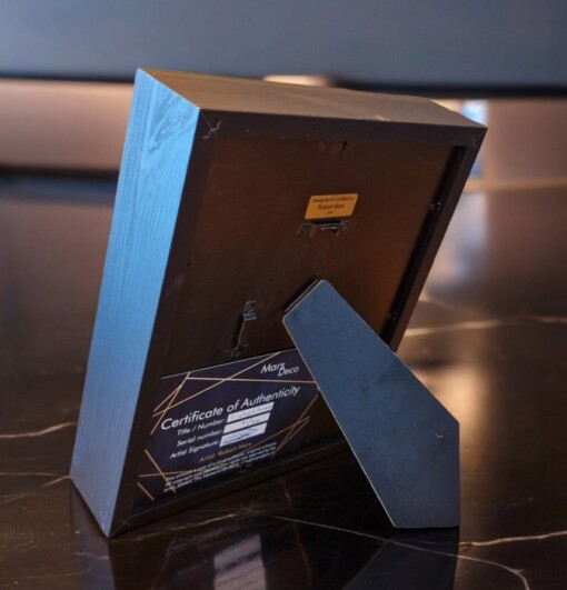 Gouden klaver 23ct goud verguld kunstwerk in lijst