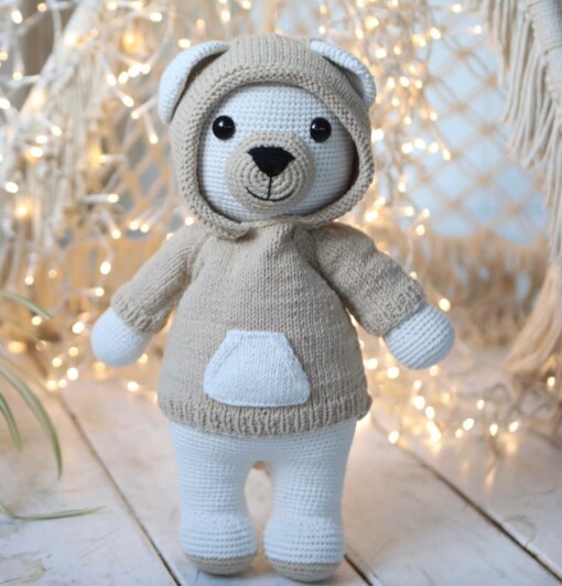 Gehaakte Knuffelbeer – Handgemaakt van Katoen (Zacht & Groot, 40 cm)