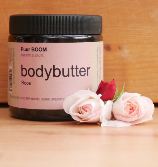 Handmade Bodybutter met werkzame kruiden- Roos