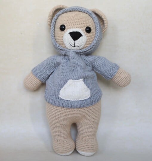 Gehaakte Knuffelbeer – Handgemaakt van Katoen (Zacht & Groot, 40 cm)