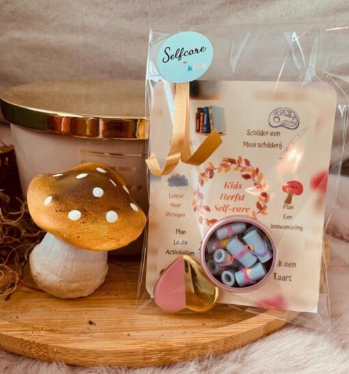 2 mini selfcare jars met positieve quotes Herfst