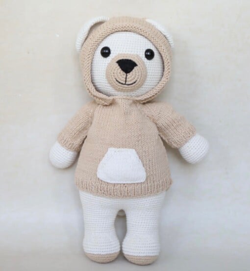 Gehaakte Knuffelbeer – Handgemaakt van Katoen (Zacht & Groot, 40 cm)