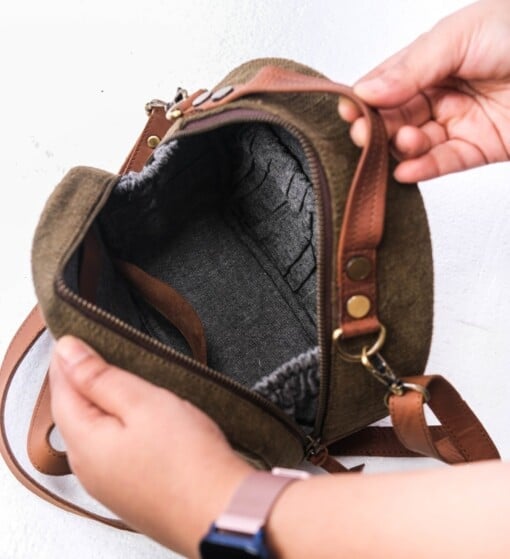 Ronde Crossbody Tas Minx Bruin
