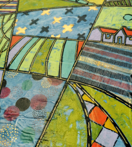 Structural landscape - schilderij op hout