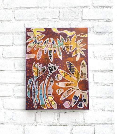 Dansende bladeren. Origineel schilderij