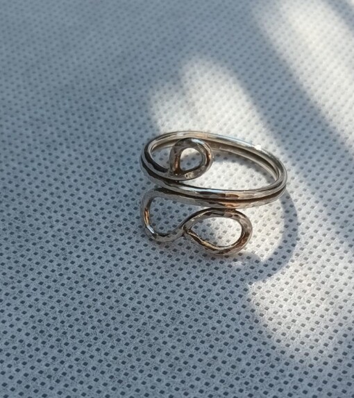 Zilveren ring in bohemian style